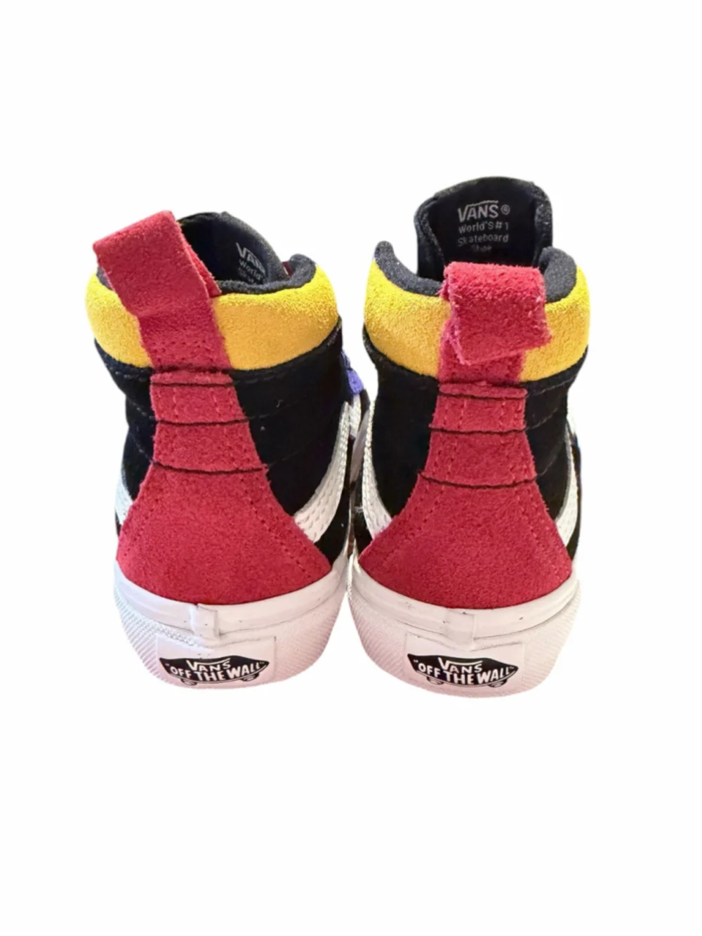 Kids Vans Sk8-Ho Mte High Top Sneakers Black Blue Yellow Red
